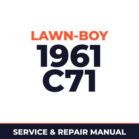 Lawn Boy 1961 Lawn-Boy C71 Machine Service & Repair Manual