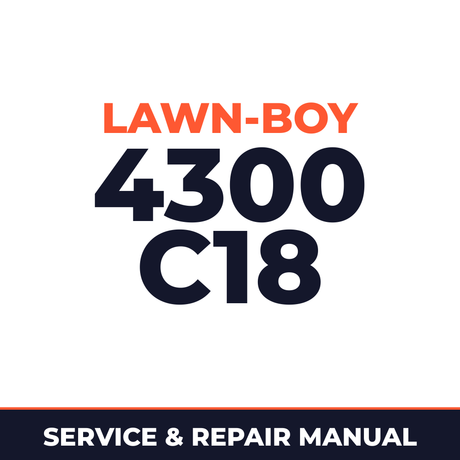 Lawn Boy 4300 1962 200000001-299999999 Lawn-Boy C18 Machine Service & Repair Manual