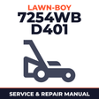 Lawn Boy 7254WB 1965 500000001-599999999 Lawn-Boy D401 Walk-Behind Mower Service & Repair Manual