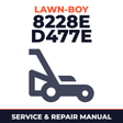 Lawn Boy 8228E 1969 900000001-999999999 Lawn-Boy D477E Walk-Behind Mower Service & Repair Manual