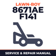 Lawn Boy 8671AE 1980 000000001-099999999 Lawn-Boy F141 Walk-Behind Mower Service & Repair Manual