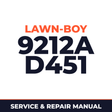 Lawn Boy 9212A 1964 400000001-499999999 Lawn-Boy D451 Machine Service & Repair Manual