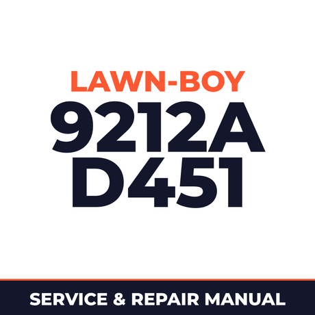 Lawn Boy 9212A 1964 400000001-499999999 Lawn-Boy D451 Machine Service & Repair Manual