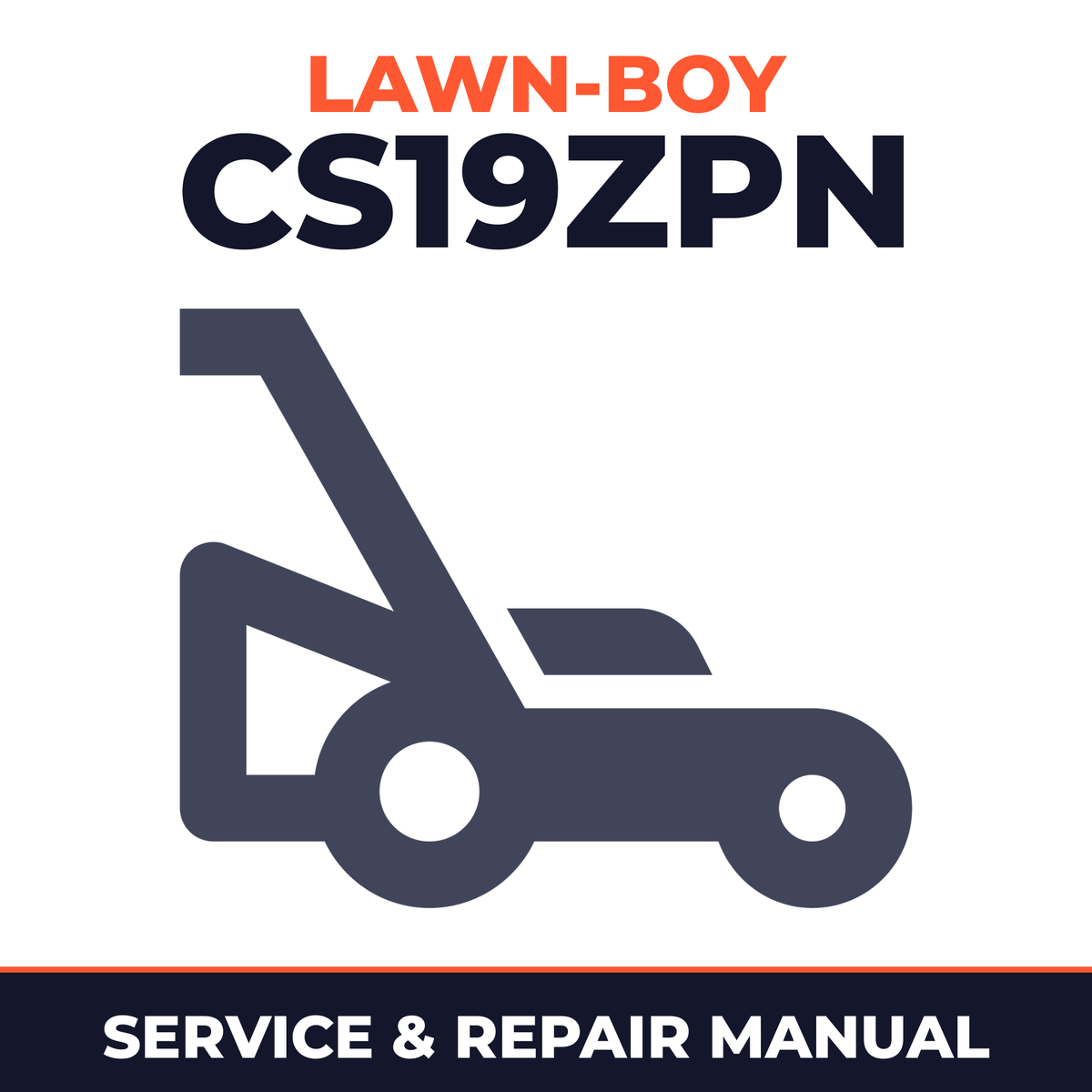 Lawn Boy CS19ZPN 1990 J00000001-J99999999 Lawn-Boy F Walk-Behind Mower Service & Repair Manual