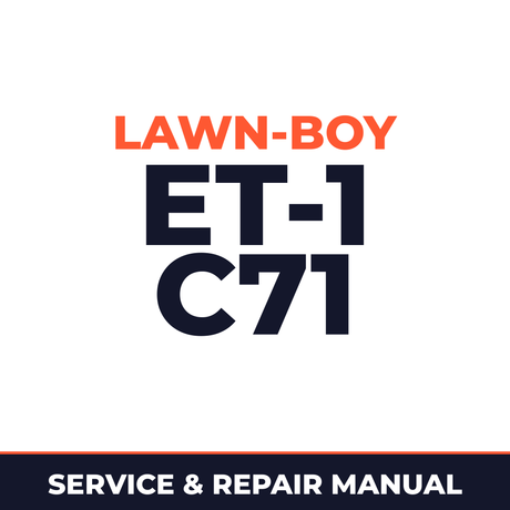 Lawn Boy ET-1 1960 000000001-099999999 Lawn-Boy C71 Machine Service & Repair Manual