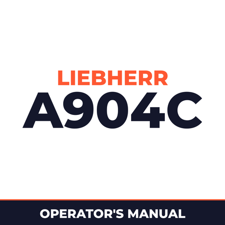 LIEBHERR A904 C LITRONIC MATERIAL HandLER OPERATING Manual #4 (Serial no. from: 25567)