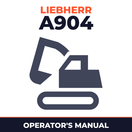 LIEBHERR A904 INDUSTRIAL Hydraulic Excavator Operation and Maintenance Manual (Serial no. from: 11107)