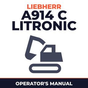 LIEBHERR A914 C LITRONIC Excavator Operators OPERATING Manual #4 (Serial no. from: 57000)