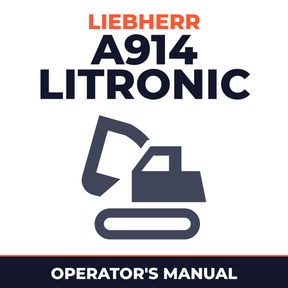 LIEBHERR A914 LITRONIC Hydraulic Excavator Operation and Maintenance Manual #5 (Serial no. from: 8143)