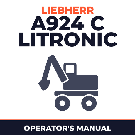 LIEBHERR A924 C LITRONIC WHEELED Excavator OPERATING Manual #3 (Serial no. from: 57099)