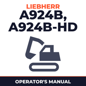 Liebherr A924B Litronic, A924B-HD Litronic Hydraulic Excavator Operators Manual