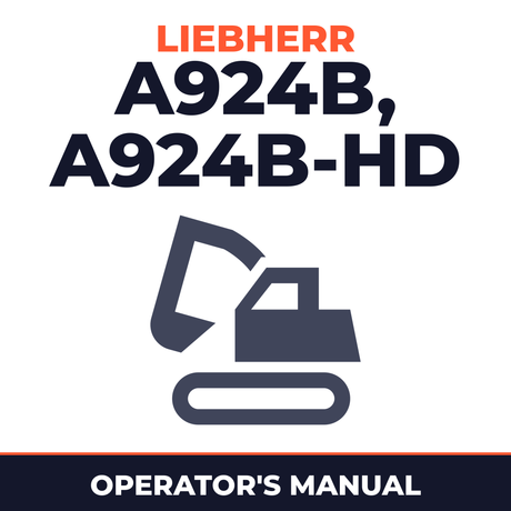 Liebherr A924B Litronic, A924B-HD Litronic Hydraulic Excavator Operators Manual
