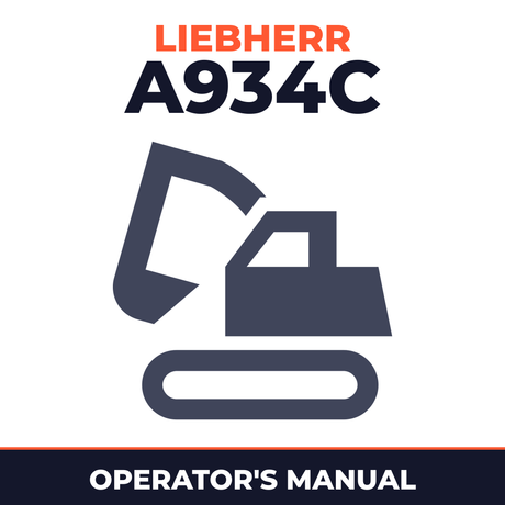 LIEBHERR A934C LITRONIC / A934 C HD LITRONIC Excavator OPERATING Manual #3 (Serial no. from: 57105)
