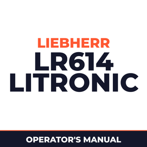 LIEBHERR LR614 Litronic Crawler Loader Operation & Maintenance Manual (from S/N: 10720)