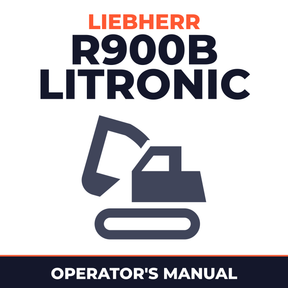 LIEBHERR R900B LITRONIC Hydraulic Excavator Operators OPERATING Manual (Serial no. from: 6135 - 8259)