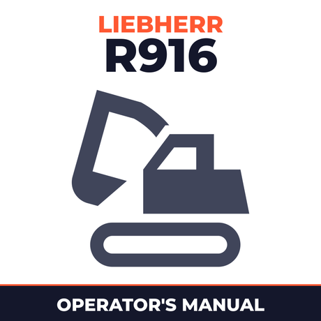 Liebherr R916 Crawler Excavator Operators Manual