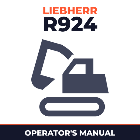 LIEBHERR R924 Compact Hydraulic Excavator / MATERIAL HandLER Operation & Maintenance Manual