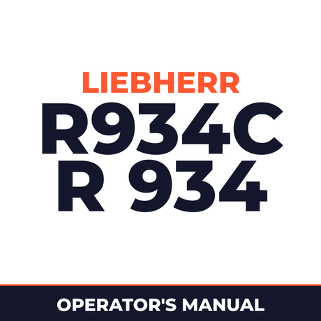 Liebherr R934C R 934 C Operator s Manual Maintenance