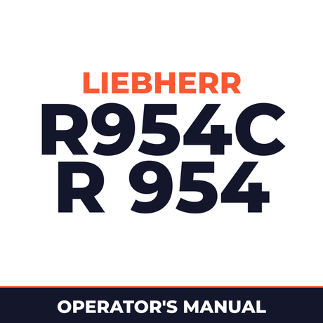 Liebherr R954C R 954 C Operator s Manual Maintenance