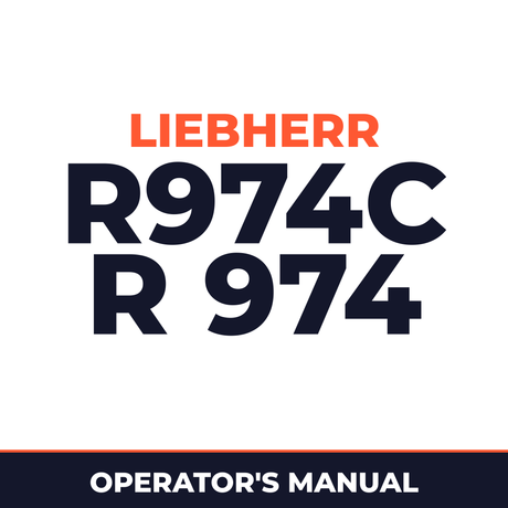 Liebherr R974C R 974 C Operator s Manual Maintenance