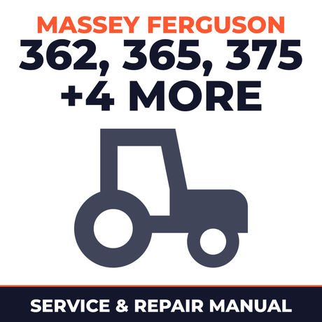 Massey Ferguson 362 365 375 383 390 390T 398 Tractor Service & Repair Manual