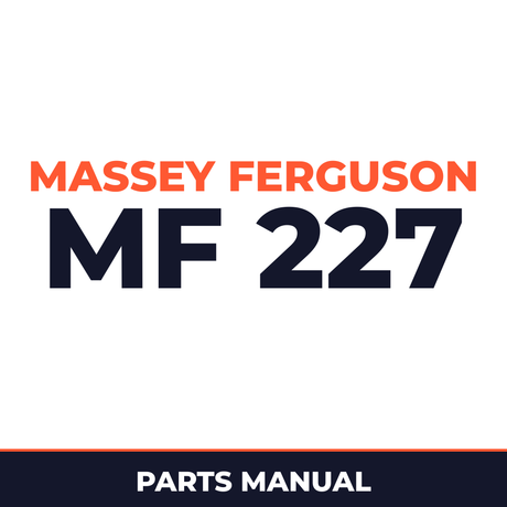 Massey Ferguson MF 227 Snow Thrower Machine Parts Manual