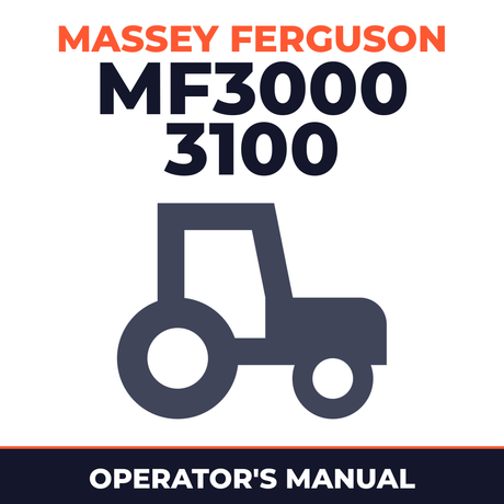 Massey Ferguson MF3000 3100 Tractor Operator's Manual