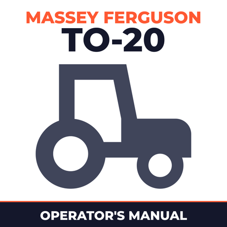 Massey Ferguson To-20 Tractor Operator's Manual