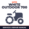 MTD 2010-2012 White Outdoor 700 Series Lawn Tractor Service & Repair Manual
