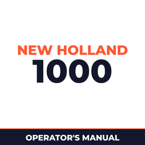 New Holland 1000 Planter Operator's Manual