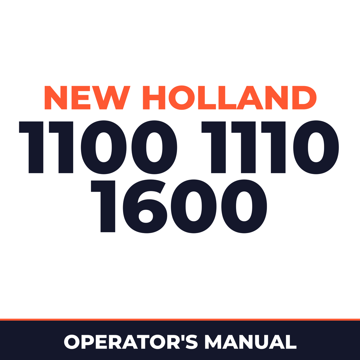 New Holland 1100 1110 1600 Planter Operator's Manual