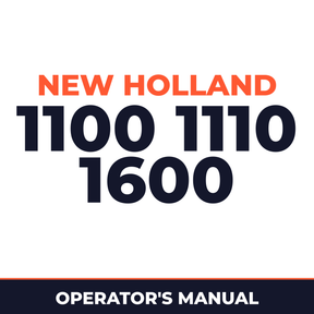 New Holland 1100 1110 1600 Planter Operator's Manual