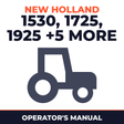 New Holland 1530 1725 1925 TC25 TC29 TC29D TC33 TC33D Tractor Operator's Manual