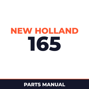 New Holland 165 Machine Parts Manual