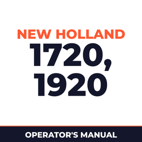 New Holland 1720, 1920 Operators Manual