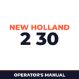 New Holland 2 30 Planter Operator's Manual