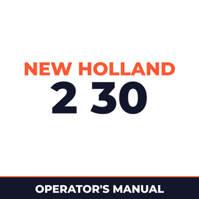 New Holland 2 30 Planter Operator's Manual