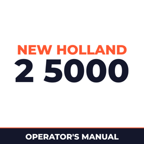 New Holland 2 5000 Planter Operator's Manual