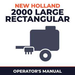 New Holland 2000 Large Rectangular Baler Operator's Manual
