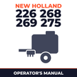 New Holland 226 268 269 275 Baler Operator's Manual