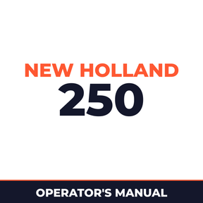 New Holland 250 Planter Operator's Manual