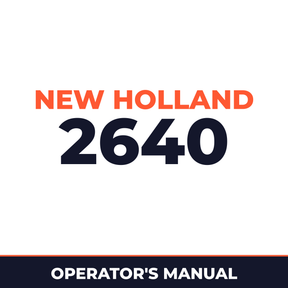 New Holland 2640 Planter Operator's Manual