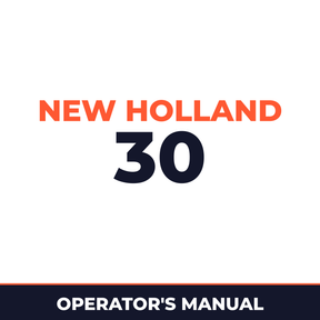 New Holland 30 Planter Operator's Manual