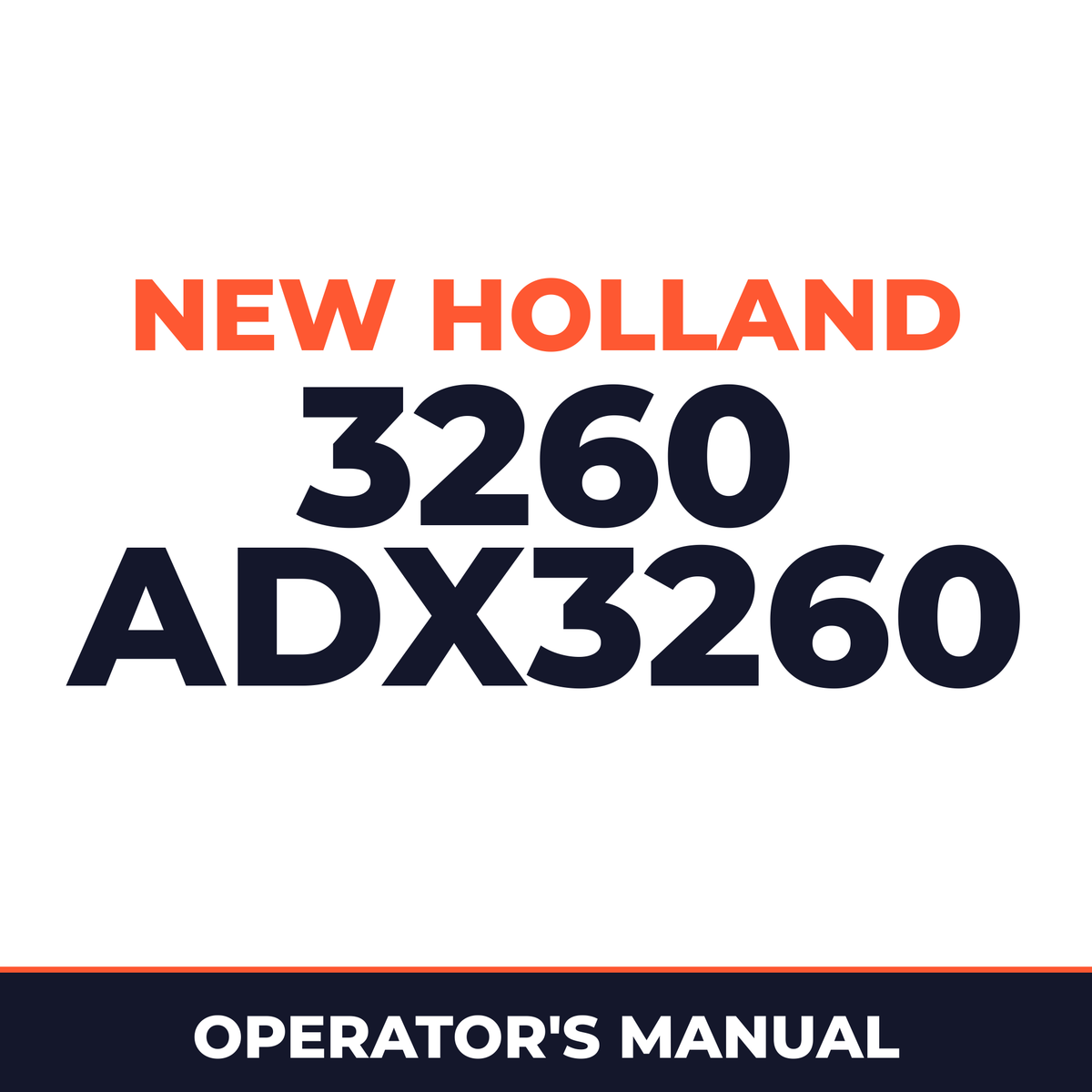 New Holland 3260 ADX3260 Planter Operator's Manual