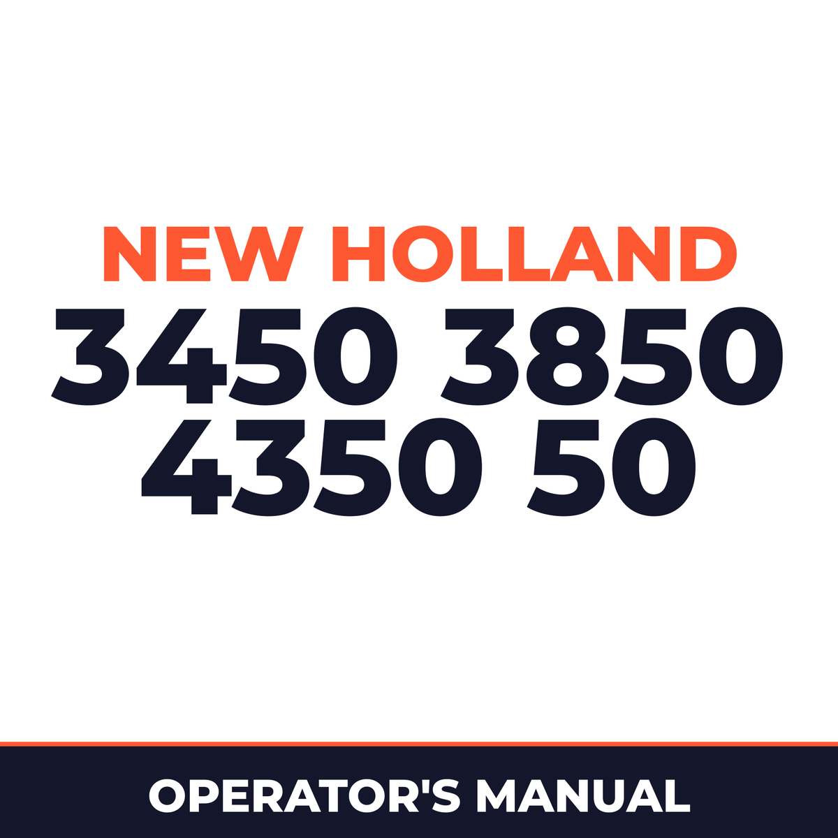 New Holland 3450 3850 4350 50 Planter Operator's Manual