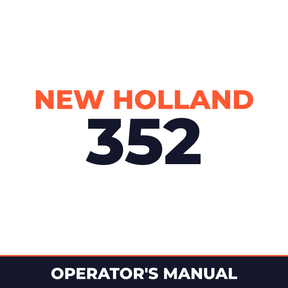 New Holland 352 Planter Operator's Manual