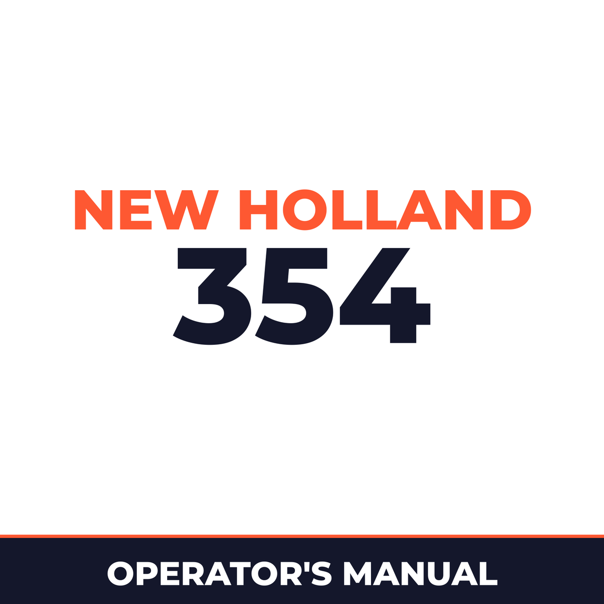 New Holland 354 Planter Operator's Manual