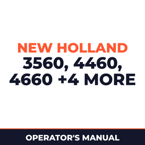 New Holland 3560 4460 4660 5560 5860 7660 9560 Planter Operator's Manual