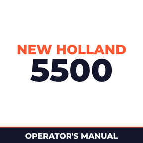 New Holland 5500 Planter Operator's Manual