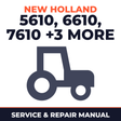 New Holland 5610 6610 7610 7710 7910 8210 Tractor Service & Repair Manual